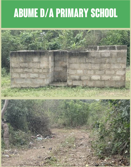 Current sanitation conditions at Abume D/A Primary School