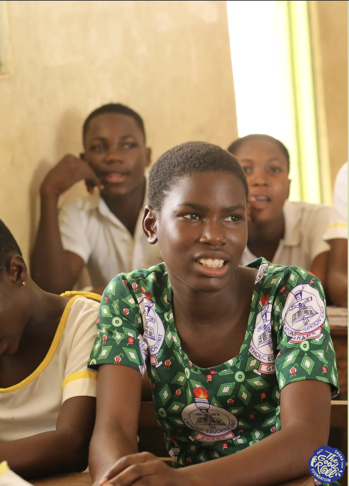 A pupil in a Ghanaian classroom